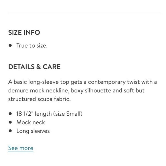 NWT Good American Scuba Crop Mock Meck Long Sleeve PRICE FIRM - Picture 9 of 10